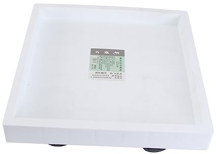 ibasenice Plateau Carré Support pour Pots de Fleurs roulettes Universelles, Bac à Eau Blanc 25x25 Cm, Déplacement Facile pour Jardin Intérieur et Extérieur, Protection Sol et Mobilier
