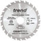 Trend Wood Cordless Circular Saw Blade, 165mm Diameter, 30mm Bore, 24 Teeth, 1.5mm Kerf, +15° Hook, TCT, Medium Finish, CSB/16524TB
