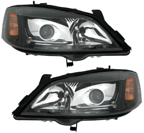 Scheinwerfer Set in Klarglas Schwarz für Opel Astra G (alle mit Xenon)