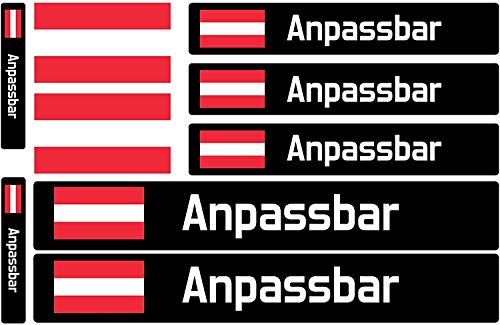 Flaggenaufkleber mit personalisiertem Namen für Fahrräder, Motorräder, Autos und Elektroroller. Wasserdichtes selbstklebendes Vinyl für Fahrzeuge (Color, Small)