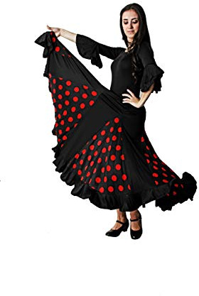 Costumizate! Falda de Lunares Rojo con un Volante para Mujer Adulta Talla XL