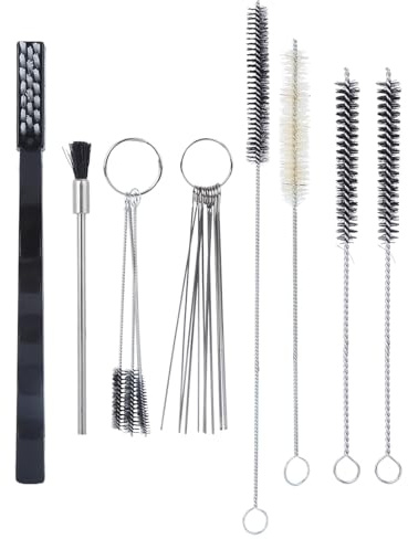 Kit Pulizia Aerografo, Strumenti di Pulizia per Carburatore, con Spazzole e Ago di Precisione, Set di Mano Parti Dell'Aerografo Portatili