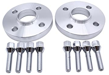 TAKPART 2 Stück 20mm Spurverbreiterung Distanzscheiben Set Ø56,6 4x100mm mit 8 Stück Radschrauben M12x1,5