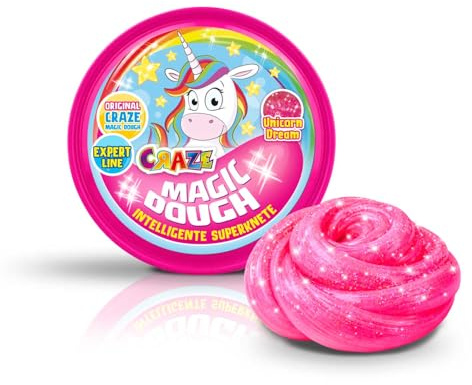 Magic Dough Expert Unicorn – intelligent lera rosa, rosa lera enhörning – barnlera 70 g burk