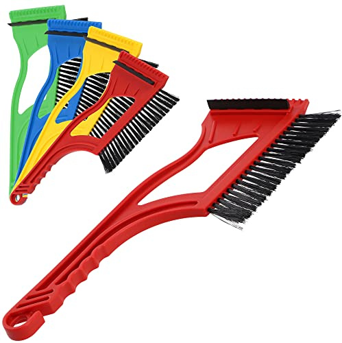 KADAX Eiskratzer mit Autoschneebesen, Schneebürste mit Eiskratzer aus Kunststoff, Schneebesen mit langem Griff, Scheibenkratzer mit Schneefeger fürs Auto (38 cm Länge)