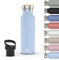 Daikoku Bottle, Doppelwandige Thermosflasche aus Edelstahl, Thermosflasche, die das Getränk stundenlang heiß oder kalt hält, zwei Verschlüsse, himmelblau, 1 L