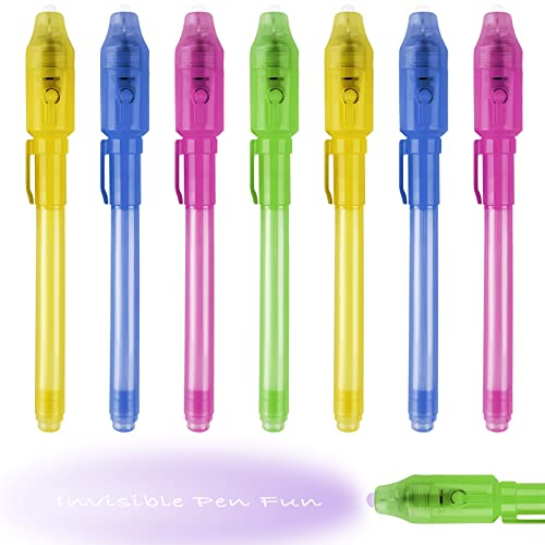 Oulesvte 8 Stück Mitgebsel Kindergeburtstag Zauberstifte, Unsichtbar Schreiben Spy Pen, Geheimstift mit UV Licht Kinder, Kleine Geschenke für Kinde, Geburtstag Mitgebsel,Geschenke zur Einschulung