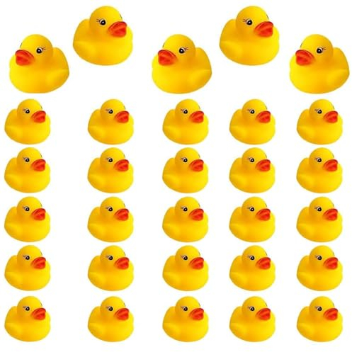 30 Stück Gummi Ducky Badespielzeug, klassisches Quietscheentchen für die Badewanne,Mini Ente Badewannenspielzeug für Dusch Geburtstags Partyartikel (0.15)