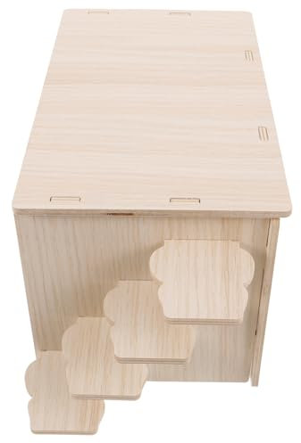 POPETPOP Cachette en Bois Artisanale Exquise pour Rats Accessoire De Cage À Hamster Conception Robuste