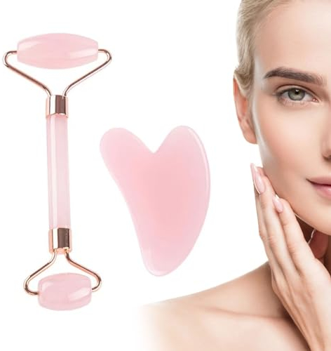 Guasha Aus Jade Stein, Jade Roller Gesicht, Jade Roller & Gua Sha Stein, Gesichtsroller Massagegerät, Natürlicher Jade Massageroller, Gua Sha Stein Und Gesichtsroller, Gesichtsroller Aus Jade Stein