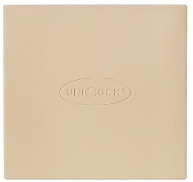 Unicook Pizza Stone for Oven and Grill, Square Baking Stone 30.5 cm, Cordierite Cooking Oven Stone, Thermal Shock Resistant Pizza Pan for Pizza, Bread, Including Dough Scraper