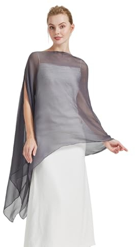 BEAUTELICATE Cape Boléro Transparente En Crêpe Châle Étole Chic Léger Texture De Femme Mariée Demoiselle d'honneur Mariage Invité Soirée Cérémonie D’été