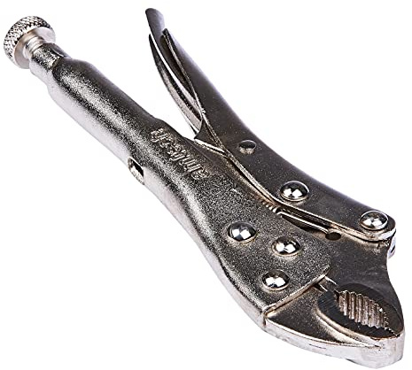 Amtech – Locking Grip Pliers, Curved Serrated Jaws with Self-Lock & Quick-Release, Nickel-Plated Corrosion Resistance, for Clamping, Holding & Twisting Irregular Shapes, 7 (180mm)