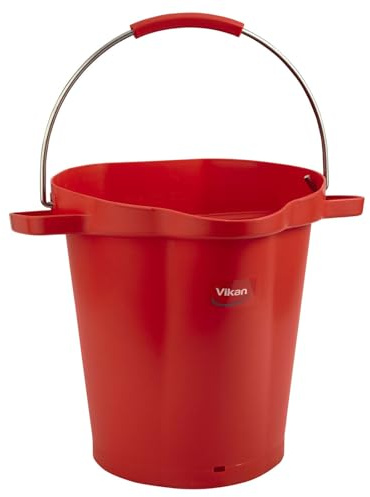 Vikan 56924 Pail,5 gal.,PP/SS,Red