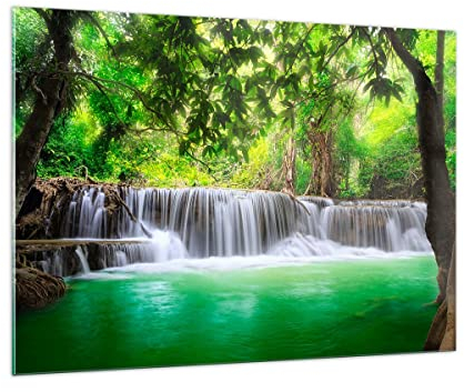 Quadro su Vetro 100x70cm Stampe da Parete in Vetro Acqua parco natura paesaggio Grandi Decorazione Murale Camera da Letto Cucina 1 pezzo Quadri Moderni Soggiorno Immagini Wall Art GAA100x70-2502