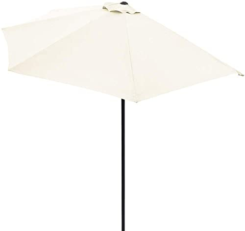 Ombrellone Mezzaluna a parete salvaspazio tondo Ø 270x254H cm in alluminio colore ecrù