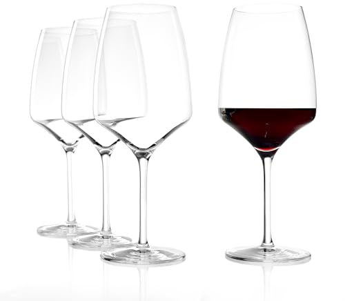 Stölzle Lausitz Bordeaux Glasses Experience 4-piece Set, 645 ml – Premium Crystal Glasses for Bordeaux, maximizing Aroma, Dishwasher- and Shock-Resistant