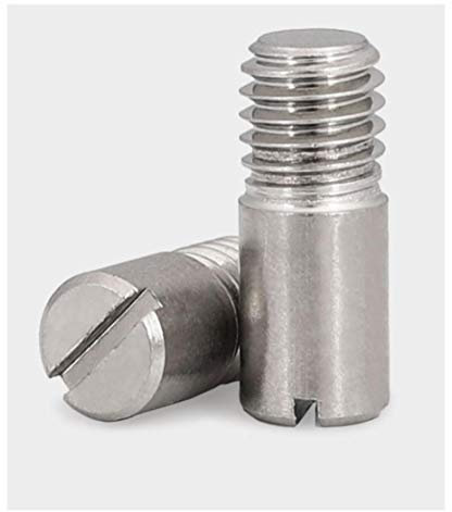 Perno cilindrico con intaglio in acciaio inossidabile 304 con filettatura esterna, perno di posizionamento, M2M2.5M3M4M5M6M8M10-5 * 10 (2 pezzi)