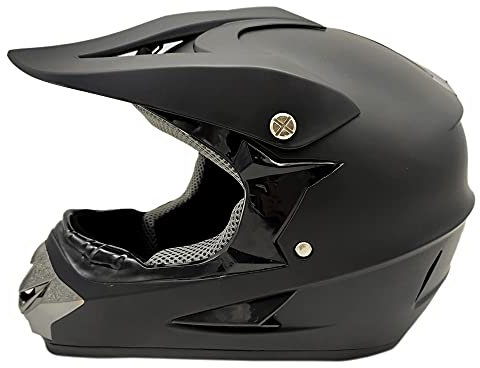 Woljay Casco da Motocross Occhiali Moto Cross Integrali per ATV Downhill Offroad Scooter Bambini Adulti - 3 Regali (M, Nero Opaco)