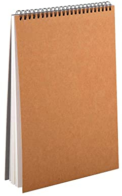 Aunphuw Zeichenblock A4 Skizzenbuch, 120gsm Blanko Skizzenblock Spiralgebundenes Zeichenblock mit Strapazierfähiger Hartfaserplatte Säurefreies für Kinder Erwachsen, 60 Seiten