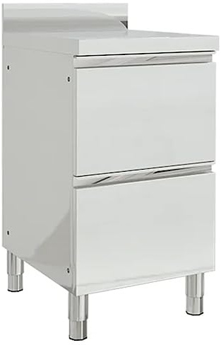 Mobiletto da Cucina Commerciale con 2 Cassetti in Acciaio Inox