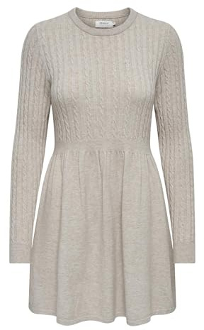 ONLY Onlfia LS - Vestido Trenzado para Mujer, Teca desgastada. Detalles: Melange, S