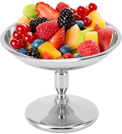 Bol à Glace, Bol à Dessert en Inox avec Pied Diamètre 10 Cm, Bol à Sorbet, Bol à Glace, Verres à Cocktail, Verres à Dessert pour Glace, Dessert, Sorbet, Mousse, Pudding, Salade
