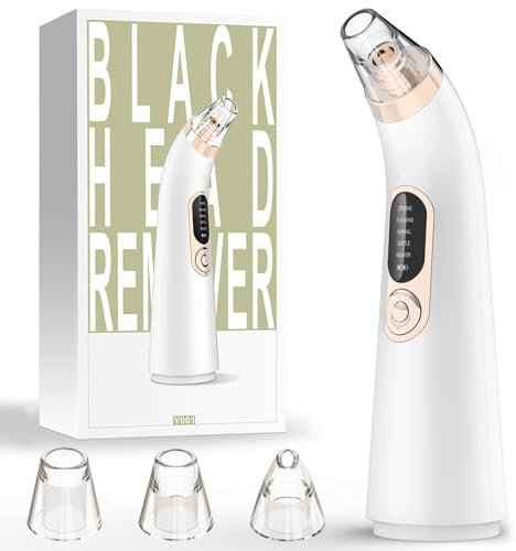 Aspirateur extracteur de points noirs, extracteur électrique de points noirs avec 5 niveaux d'aspiration et 3 têtes, pour éliminer les points noirs, les boutons, les huiles, les comédons sur le visage