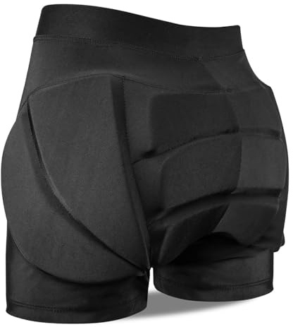 QINERMTYEY Kids Padded Shorts for Cycling Snowing (Black, S)