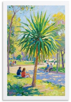 KVIINKD Barcelona Palm Yucca Oil Bright Linen Living Bed Room Decor Modern Aesthetic Wall Art Posters Gift For Friend Unframe-style 08x12inch(20x30cm)