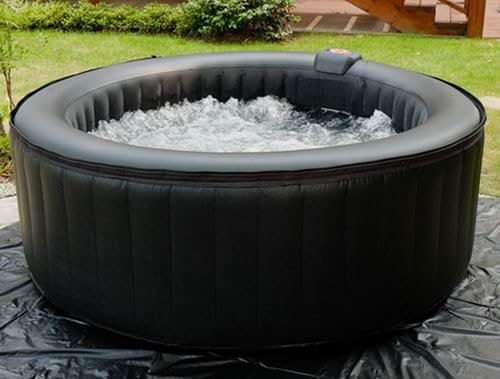 Vasca Idromassaggio Gonfiabile SPA Rotonda, 180 cm, 4 Posti, FULL BLACK, con Riscaldatore e Copertura