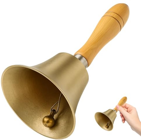 Glocke, Handglocke Mit Holzgriff, Kleine Glocke Für Restaurant, Hotel, Veranstaltungen Und Haustiertraining, 8 X 15 cm