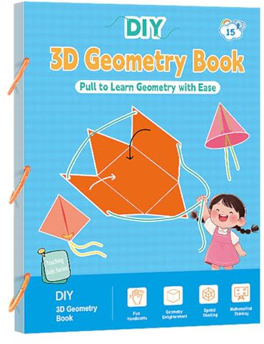 Generisk barngeometri bok | dragbild geometri lärobok för barn – rumslig fantasi matematik lärobok för 5–12 år elever