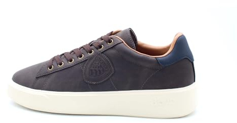 Blauer F5buk01 Sneakers Con Lacci In Ecopelle Da Uomo DARK BROWN/NAVY 43