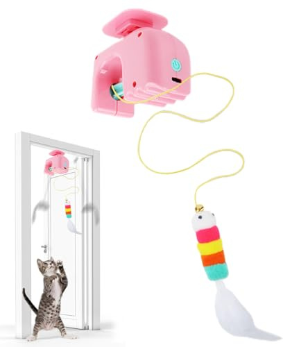 Liakyunf Giocattolo interattivo per gatti, gioco interattivo per animali domestici, giocattolo intelligente da appendere per esercitare , simulazione di caccia, allenamento, arricchimento per