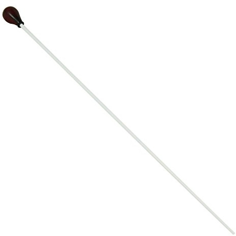 Tiger Music Theodore Conductor's Baton - Lightweight 12 White Plastic with Wooden Handle, Gloss Finish