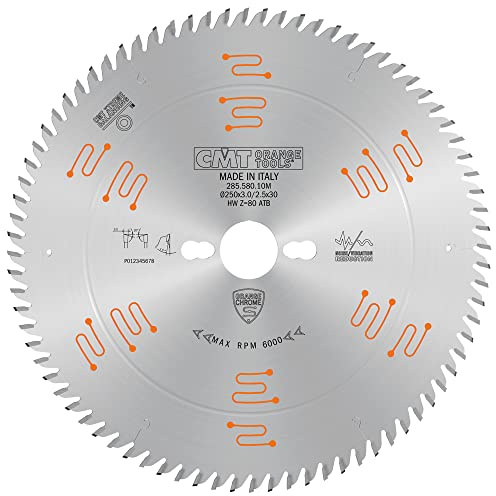 CMT Orange Tools 285.580.10M - Sierra Circular para Molduras 250X3.0X30 Z=80 ATB