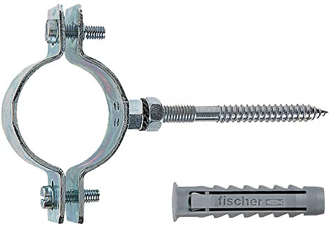 Fischer 4221010 Collare per Tubi CPT con di Vite e Tassello, Grigio