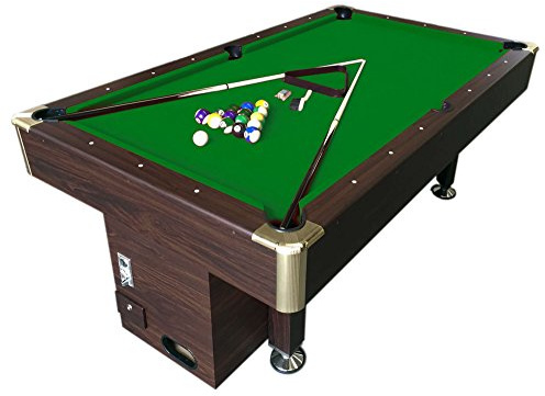 GRAFICA MA.RO S.R.L. Billard AMERICAIN 8 ft Modele Zeus 220 x 110 cm Vert Table de Pool Snooker avec Une monnayeur életronique Table de Billard