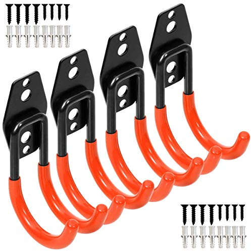 PiPaFox Garage Heavy Duty Steel Hooks, Wall Mount Storage Utility Hanger, Organizer Tool Holder with Anti-Slip Coating