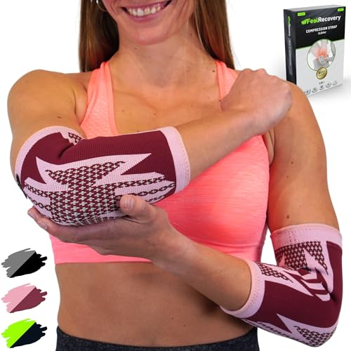 2 Stück Ellenbogenbandage für Herren & Damen - Ellenbogen-Kompressionsbandage für Tennisarm, Golferarm, Fitness - Ellenbogenschiene für Sehnenentzündung, Gelenkschmerzen - Atmungsaktiv & Rutschfest