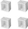 4 Pcs Window Blind Brackets Plastic Profile Box Mounting Bracket Blinds，White Color Headrail Track End Holder Parts for Window-blinds Installation Use
