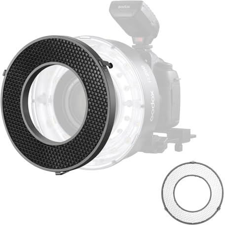 Godox R200-HC30 Grille en Nid d'abeille pour Godox R200 Tête de Flash Annulaire, Grille en Nid d'abeille 30° Accessoire D'éclairage pour Photographie
