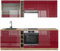 Vicco Küchenzeile Fame-Line, Bordeaux Hochglanz/Eiche Gold, 235 cm ohne Arbeitsplatte