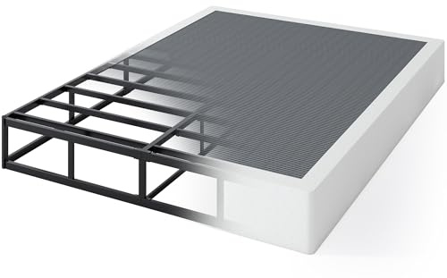 QEROMY 9 Inch High Profile Box Spring, Sturdy Metal Frame Mattress Foundation, Easy Assembly, Quiet & Noise-Free, Queen Size