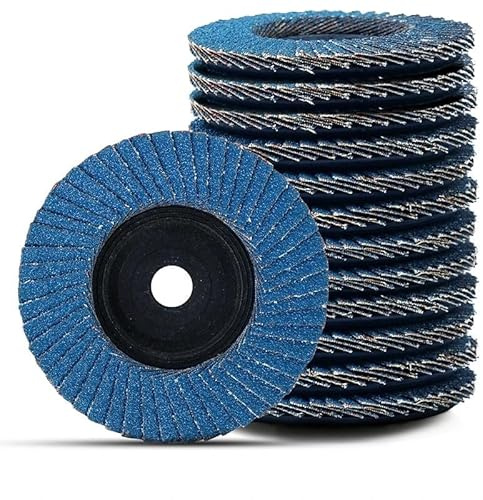 ANBOO 12 stycken fläktskivor, lamellskivor, slipskivor, slipmopttallrikar, ø 76 mm x 10 mm, korn 40/60/80/120 blandningsset, lamellslippropp flap skiva för 10,8–12 V vinkelslip