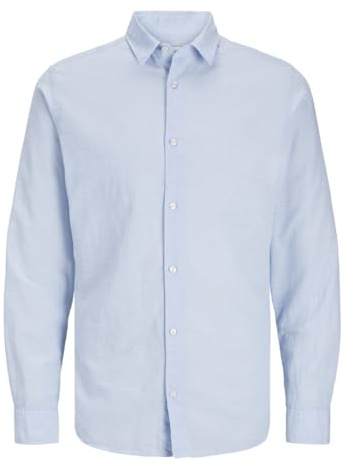 JACK & JONES Jjebreeze Ls Sn T-Shirt Chemise à Manches Longues, Chambray Blue, S Hommes