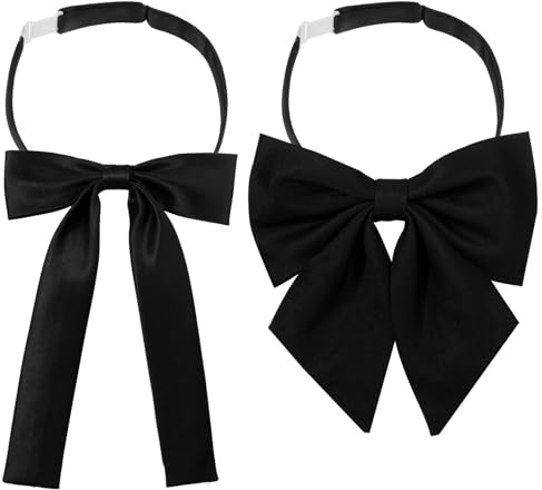 Tucnoeu Bow Tie for Women - 2Pcs Women's Bow Ties,Pre-tied Adjustable Bowties Ribbon Choker Women's Self-Tie Long Bow Tie for Women's Uniform