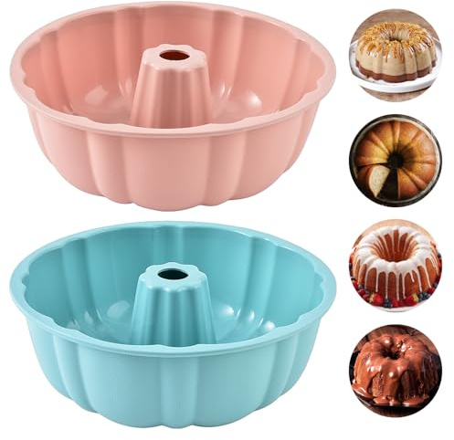 2 Pezzi Stampo Per Torta In Silicones,25cmStampo Silicone Torta,Stampo Ciambella,Stampo In Silicone Per Torte,Tortiera Silicones,Stampi In SiliconePer Torte per Gelatina, Torta,Riutilizzabile