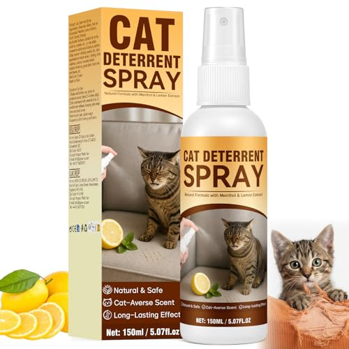 Damaile EU Repellente per Gatti, Disabituante Gatti, 150ml Naturale ed Efficace Spray Repellente per Gatti per Interni & Esterni, Protegge Divani Tappeti Mobili da Graffi, Morsi o Marcature